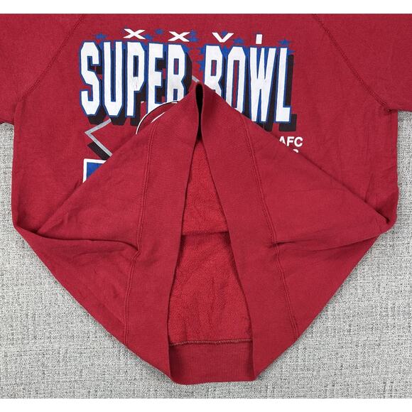 Vintage Buffalo Bills Sweatshirt Large Red NFL Super Bowl Tultex 1992 AFC Champs - Picture 7 of 11